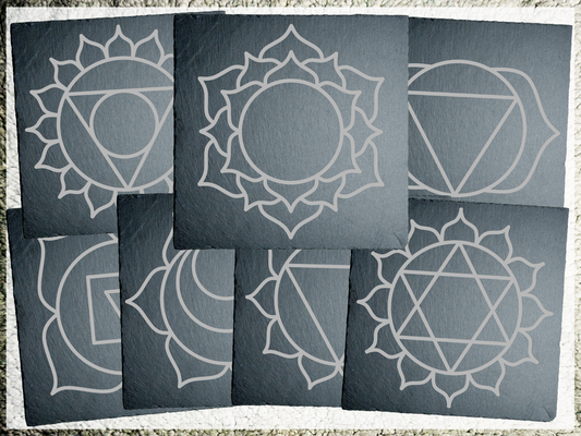 Complete Seven Chakra Slate Tile Set
